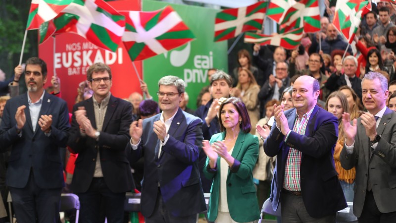 Mitin Bilbao. Fin campaña. Izaskun Bilbao Barandica, Iñigo Urkullu, Andoni Ortuzar
