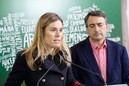 Aitor Esteban, Mireia Zarate. Aberri Egunaren kartelaren aurkezpena. Bilbao